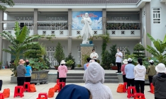 Nhóm thiện nguyện Giáo phận Phú Cường hỗ trợ công tác phòng chống dịch Covid-19 tại Thị xã Tân Uyên ​