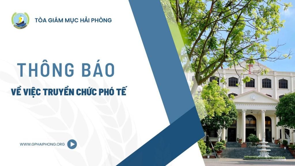 Thông báo của Tòa Giám mục về việc truyền chức Phó tế năm 2024