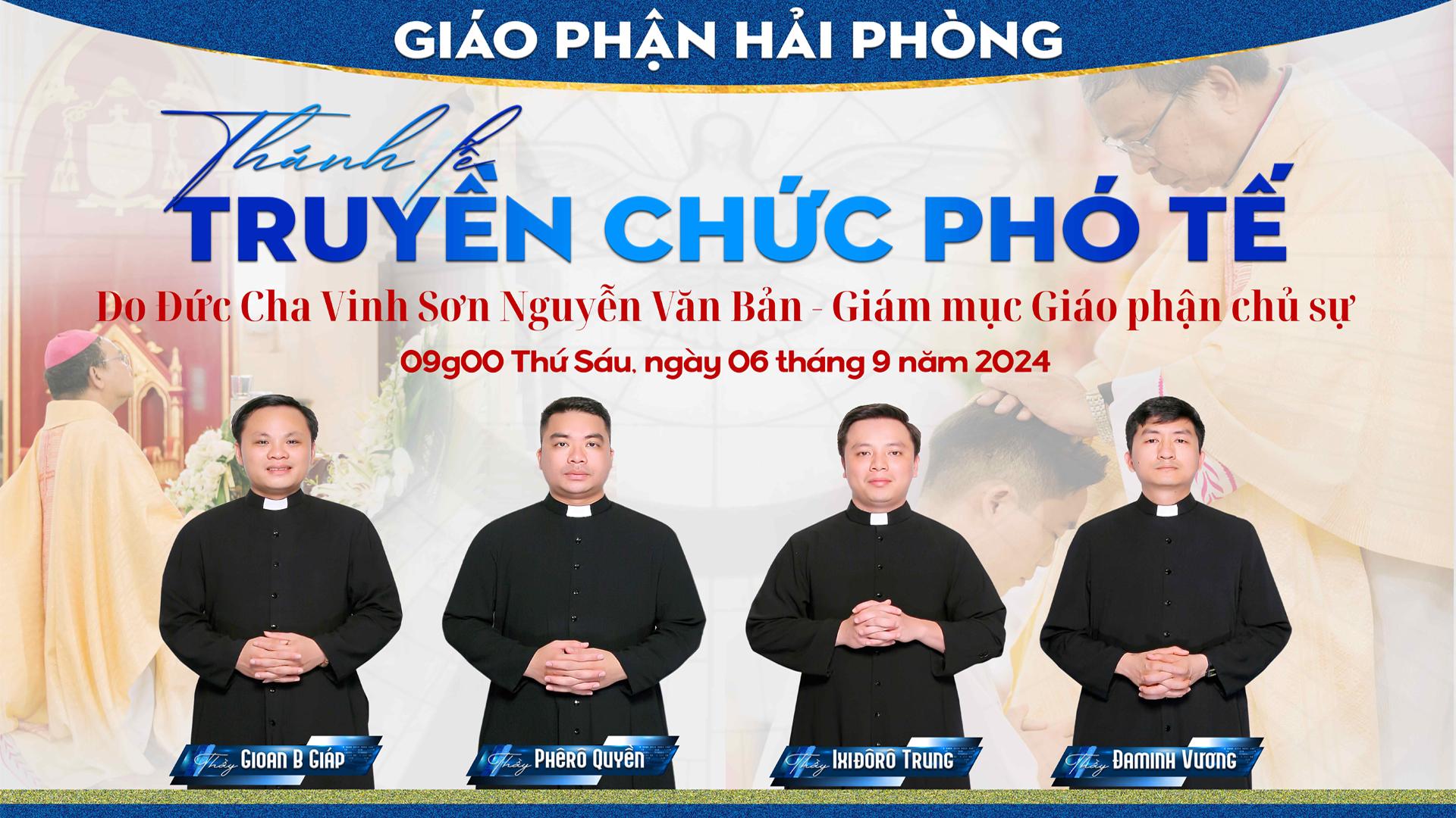 🔴[Trực Tiếp]: Thánh Lễ Truyền chức Phó tế - tại nhà thờ Chính tòa GP Hải Phòng |9g00-06-9-2024|
