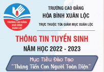 Trường Cao Đẳng Hòa Bình Xuân Lộc tuyển sinh năm học 2022 - 2023