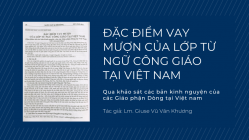 Đặc điểm vay mượn của lớp từ ngữ Công giáo tại Việt Nam